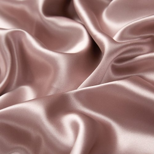 Rose pink silk satin fabric with a smooth glossy drape for wedding scarves