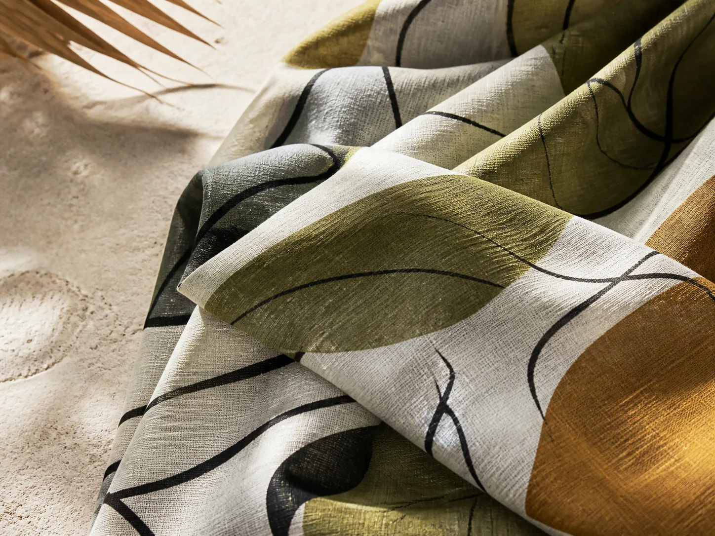 Custom printed silk linen fabric