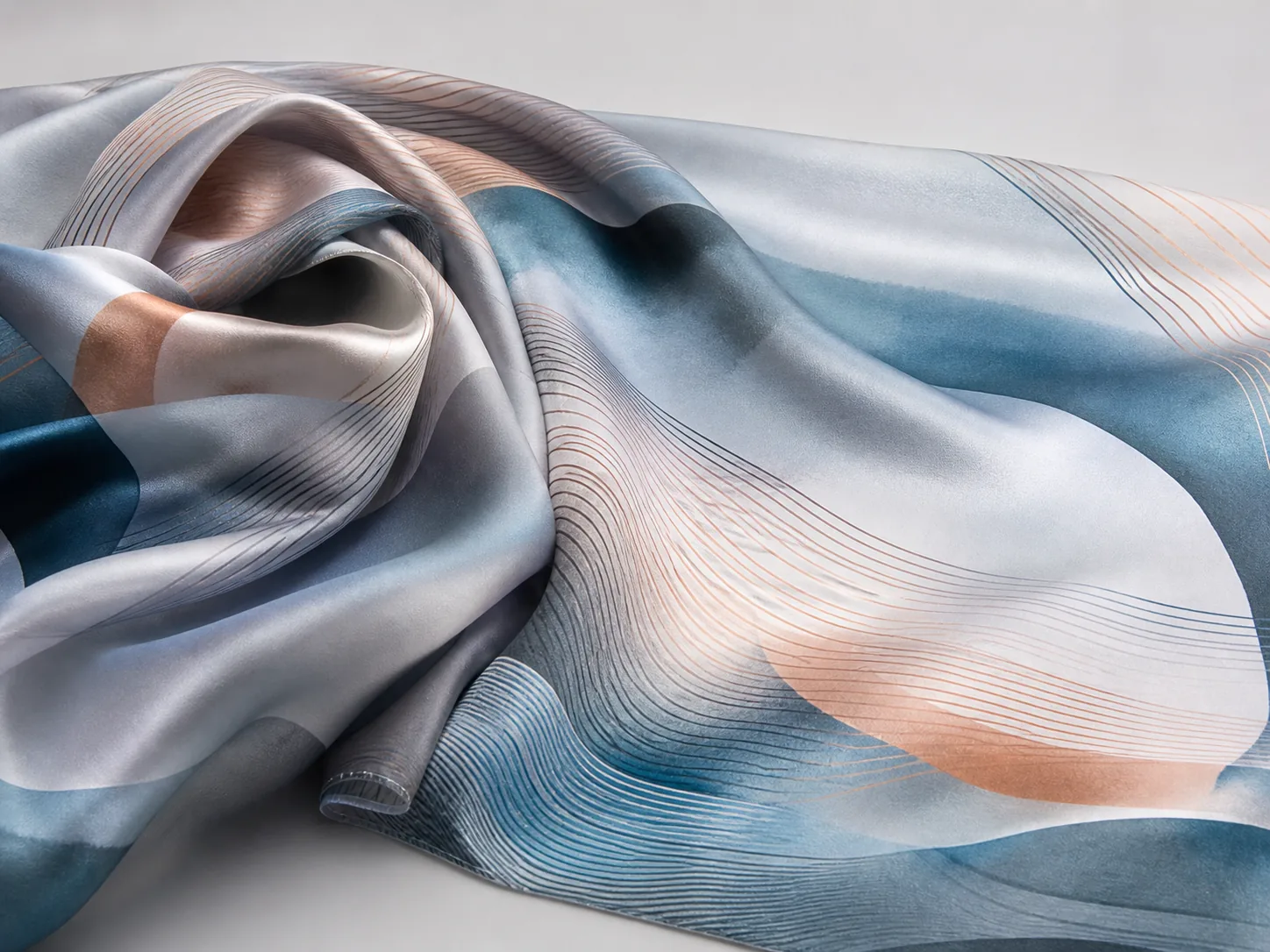 Custom printed silk tencel fabric