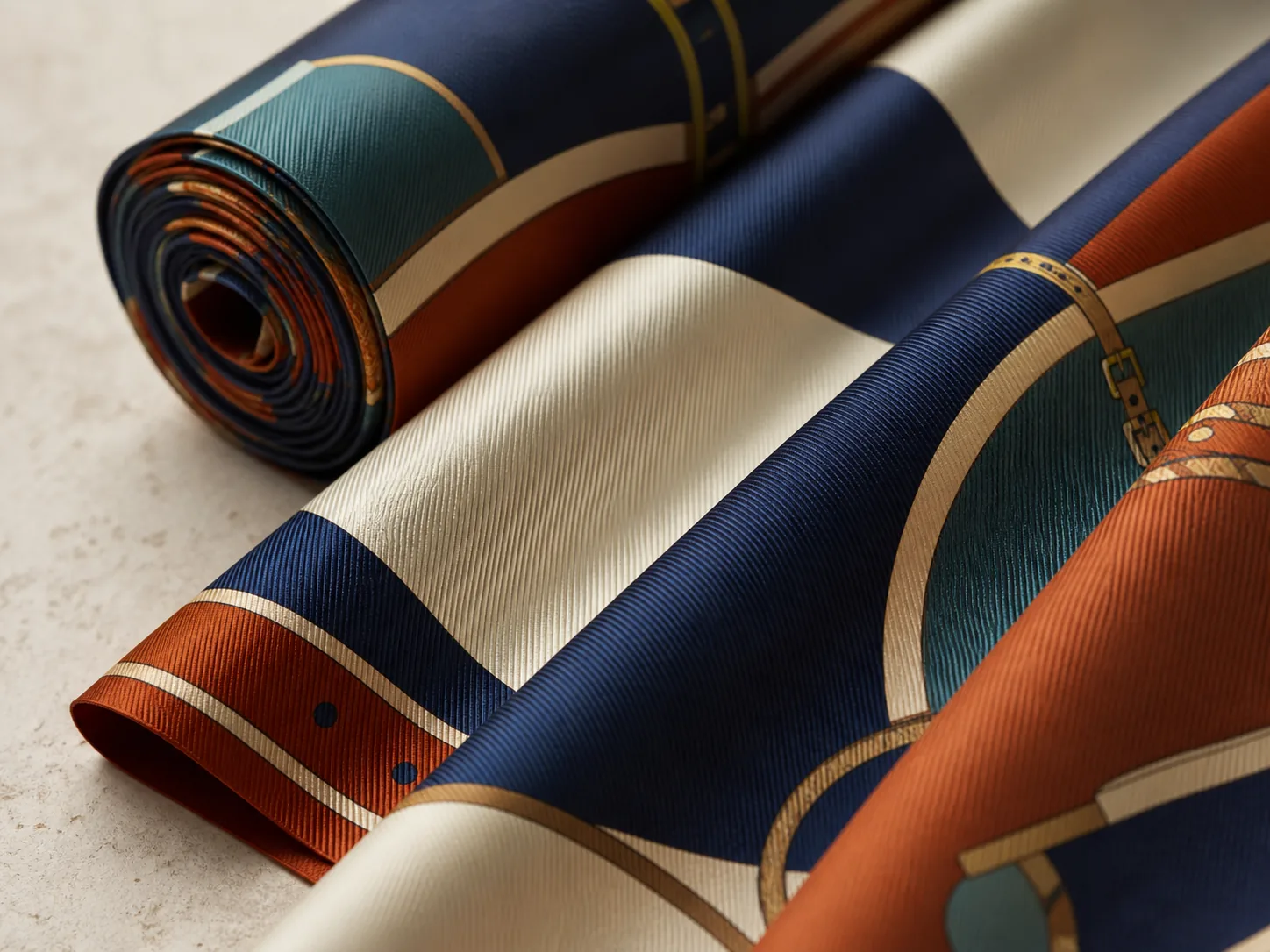 Custom printed silk twill fabric