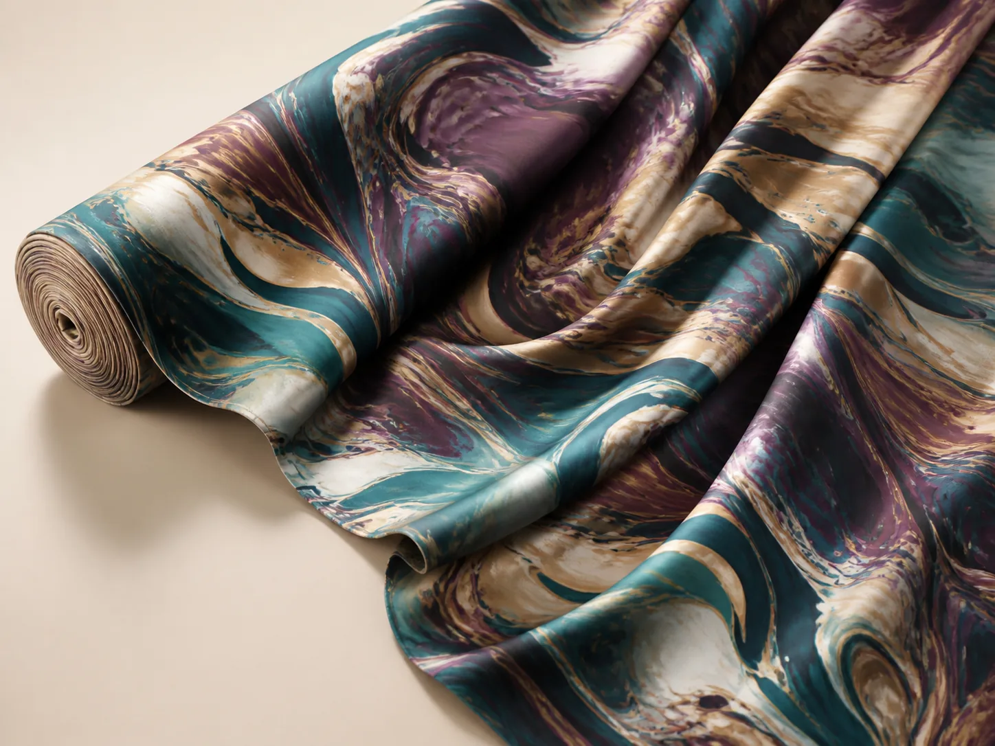Custom printed silk viscose fabric